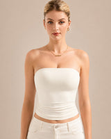 Belisse™ Bandeau-Top mit Figurbetontem Sitz und Premium-Komfort in Weiß