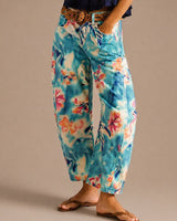 Alvida™ Hose mit Blumenmuster und weitem Fall in Blumenmuster und Türkis