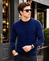 Belmont™ Premium-Strickpullover mit Fleecefutter in Blau