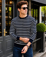 Belmont™ Premium-Strickpullover mit Fleecefutter in Weiß