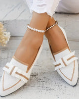 Franka  | geknotet Design flache Schuhe in Weiß