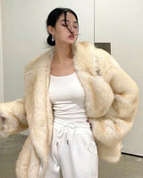 Keiira | Eleganter Damenpelzmantel mit zeitloser Noblesse in Golden