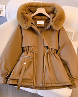 Damen warme Winterjacke in Braun