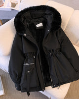 Damen warme Winterjacke in Schwarz