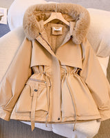 Damen warme Winterjacke in Beige