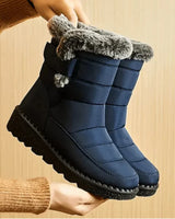 Winterstiefel Mit Hohem Schaft - Sara in Blau