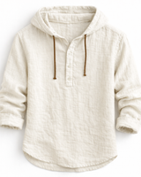 Alton - Atmungsaktiver Leinen-Hoodie in Weiß