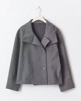 Drune | Damen Kurzer Übergröße Trenchcoat für Den Herbst in Dunkelgrau