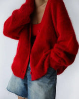 Janessa | Strickjacke in Rotes Fell