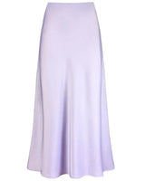 Elysia | Mode Langer glänzender Satin-Rock in Lila