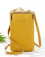 Crossbody Handytasche für Damen aus PU Leder in Gelb