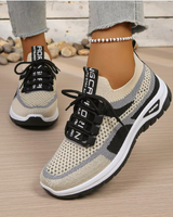 Nerina™ | Orthopädische Leichte Komfort-Sneaker in Schwarz-Khaki