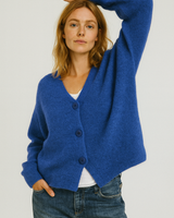 Sandra | Damen Freizeit Cardigan Mit Knopfleiste in Blau