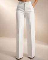 Damen klassische High Waist Hose in Weiß