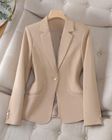 Carolin | Damen Figurbetonte Elegante Arbeitsjacke in Beige