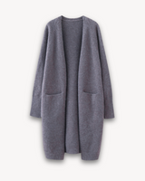 Sabine | Damen Offener Langcardigan Stil in Grau