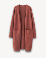 Sabine | Damen Offener Langcardigan Stil in Rot