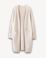 Sabine | Damen Offener Langcardigan Stil in Beige