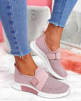 Helga | Damen Modische Sportsneaker mit Elastikband in Rosa