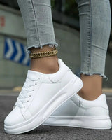 Doris | Damen Modische Streetstyle-Freizeit-Sneaker in Weiß