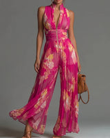 Kleira – Ärmelloser Overall Mit Falten in Blush Rose