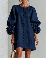 Hinan - Mini Kleid Mit Blumenmuster in Marineblau