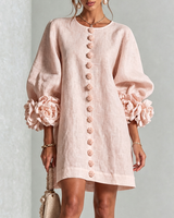 Hinan - Mini Kleid Mit Blumenmuster in Rosa