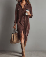 Adara - Soft-Touch-Midikleid in Braunrot