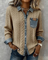 Tiralia - Strukturierter Strickpullover in Camel