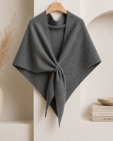 Isabel – Fleece-schal MIT Bindeband Vorne in Grau