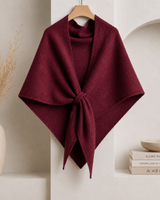 Isabel – Fleece-schal MIT Bindeband Vorne in Rot
