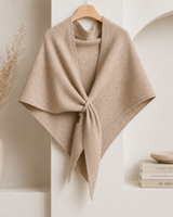 Isabel – Fleece-schal MIT Bindeband Vorne in Biege