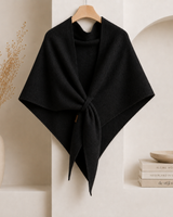 Isabel – Fleece-schal MIT Bindeband Vorne in Schwarz