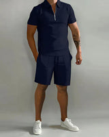 Magnus | Herren Polo Shorts Set in Dunkelblau