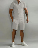 Magnus | Herren Polo Shorts Set in Grau