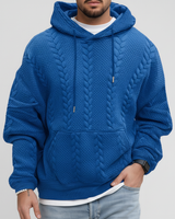Zopfmuster-Pullover Mit Kapuze - Carlos in Blau