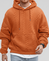 Zopfmuster-Pullover Mit Kapuze - Carlos in Orange