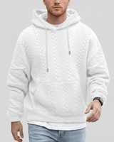 Zopfmuster-Pullover Mit Kapuze - Carlos in Weiß