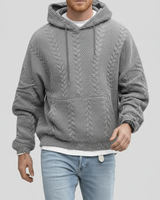Zopfmuster-Pullover Mit Kapuze - Carlos in Grau