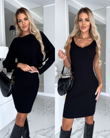 Zweiteiliges Strick-Set - Juna in Schwarz