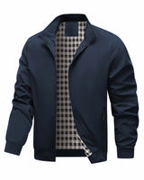 Charith - Lässige Langarm Jacke Mit Reißverschluss in Marineblau