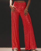 Tnora – Hose Mit Weitem Bein Und Hoher Taille in Rot