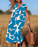 Kendall - Lässiges Abstract Kleid in Blau (Fast ausverkauft)