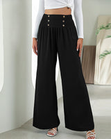 Deirdre -  Elastische Hose mit hoher Taille in Schwarz