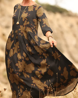 Griselda - Legeres Maxikleid mit Faltendetails in Braun