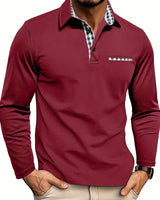 Elyo -Poloshirt mit langen Ärmeln in Rot
