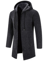 Neve | Wolljacke mit Kapuze für Männer in Schwarz
