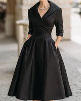 Eliana - Midikleid mit Wickeldesign in Schwarz