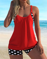 Celandine - Schnelltrocknendes Bikini-Set mit Retro-Polka-Dots in Rot