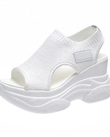 Calina - Plateau-Sandalen mit offener Zehenpartie in Weiß